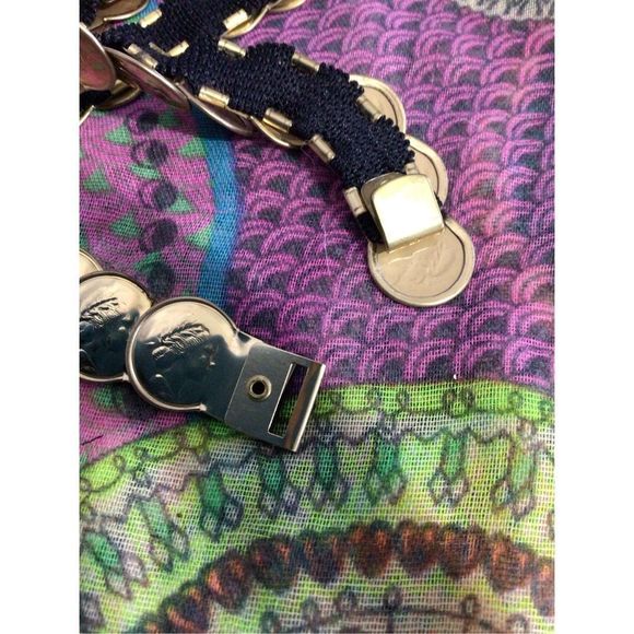 Vintage Gold Coin Stretch Belt ~ So Cute! Medium - Picture 14 of 16